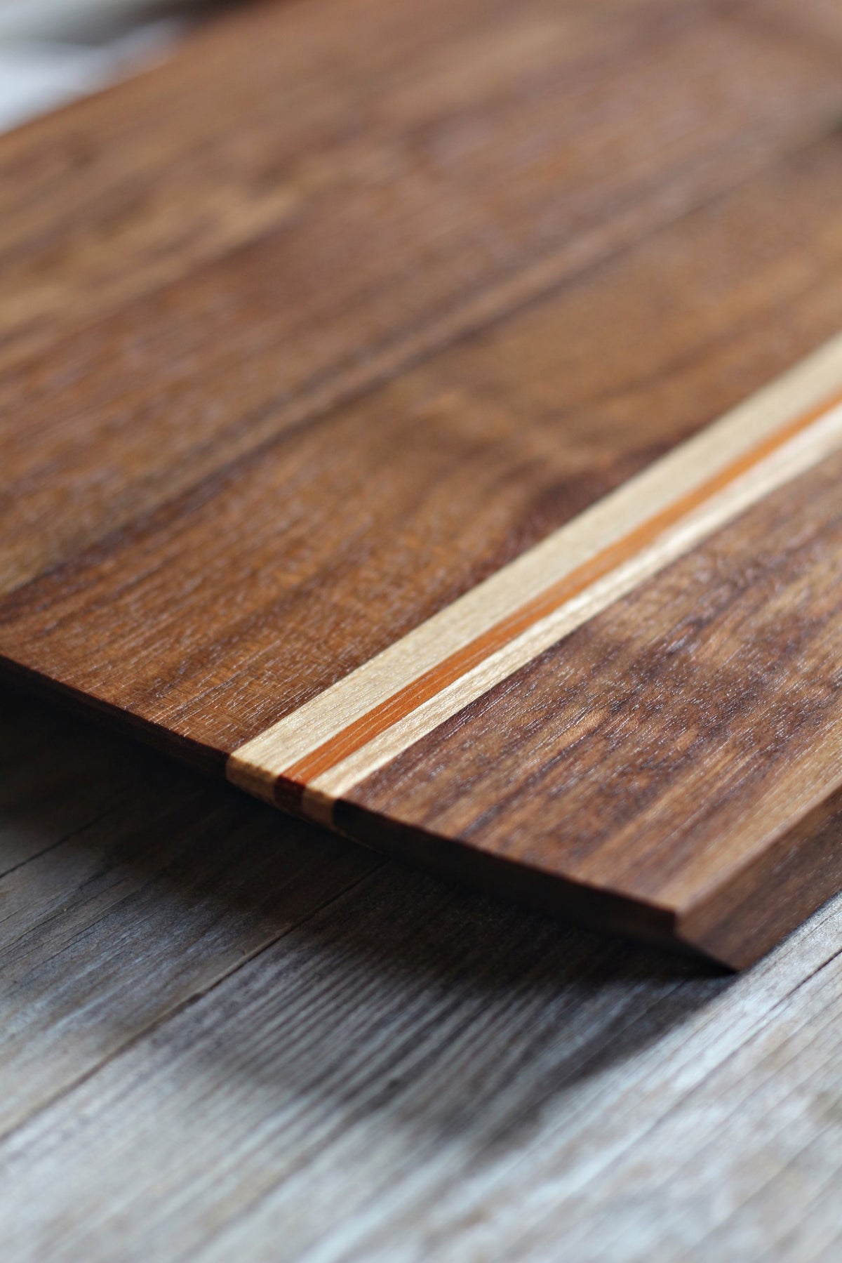 Walnut Serving Board with Padauk & Ash Inlays | Cheese & Charcuterie Board