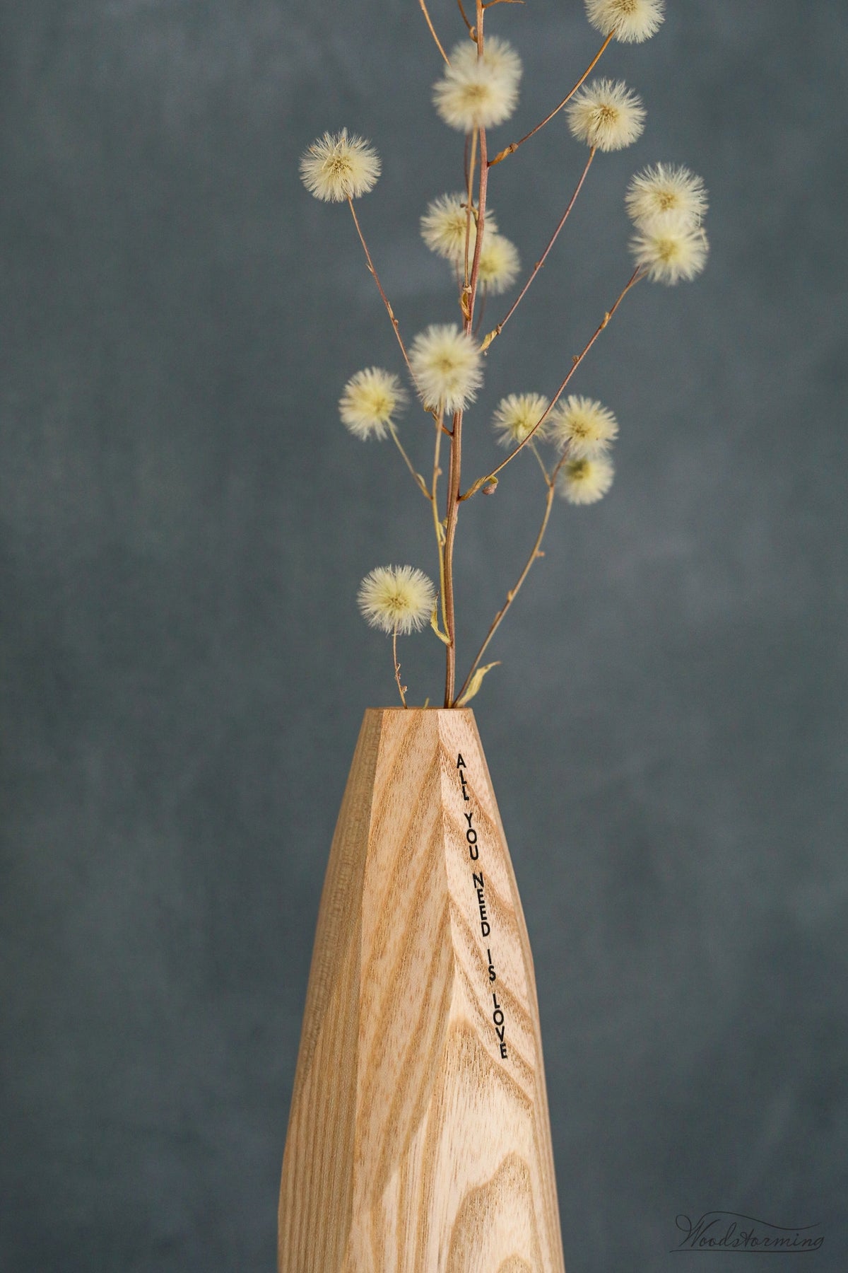 Unique holiday gift, minimalist flower vase, table centerpiece, personalized wood vase inspirational gift, spiritual gift, unisex gift