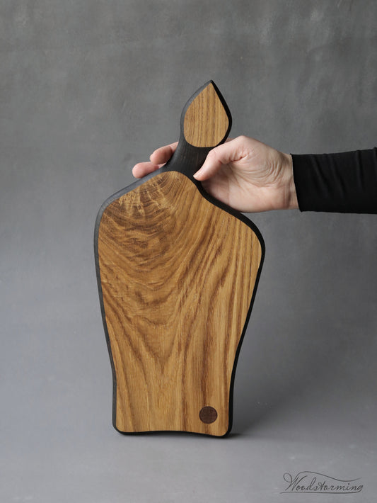 Ebonized Oak Serving Board | Leaf Handle