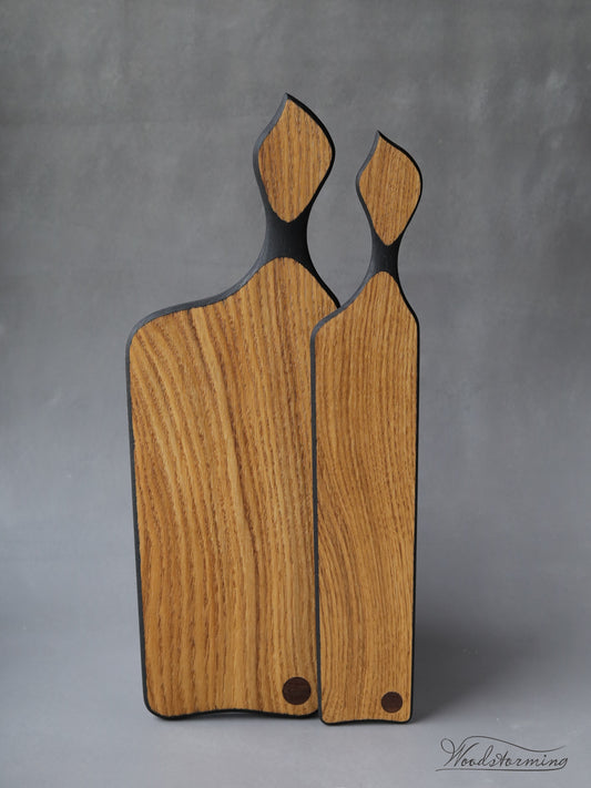 Ebonized Oak Serving Boards | Set of Two