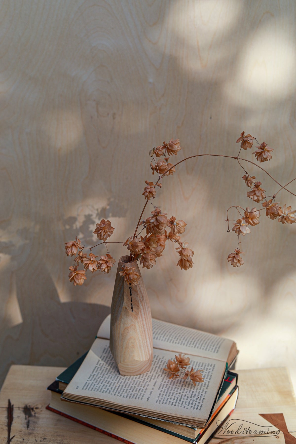 Unique holiday gift, minimalist flower vase, table centerpiece, personalized wood vase inspirational gift, spiritual gift, unisex gift