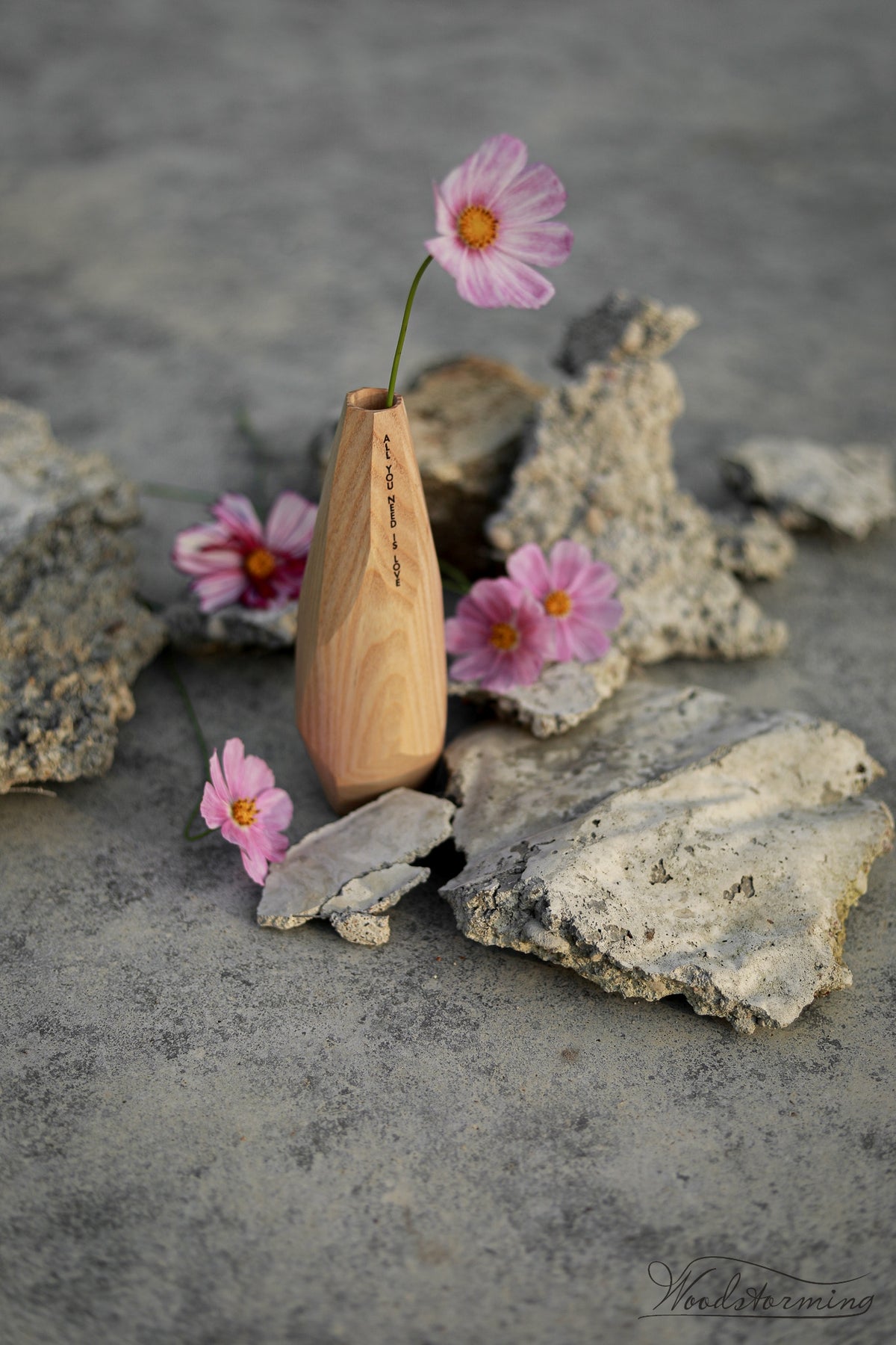 Unique holiday gift, minimalist flower vase, table centerpiece, personalized wood vase inspirational gift, spiritual gift, unisex gift