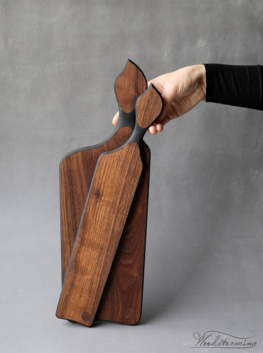 Ebonized Walnut Serving Boards | Set of Two